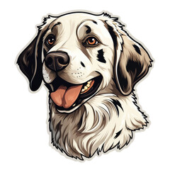 Portrait of a Bernese Mountain Dog. Vector illustration isolated on white background. - obrazy, fototapety, plakaty