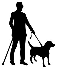 Blind Man With Guide Dog SVG, Service Dog SVG, Blind Man SVG, Dog SVG