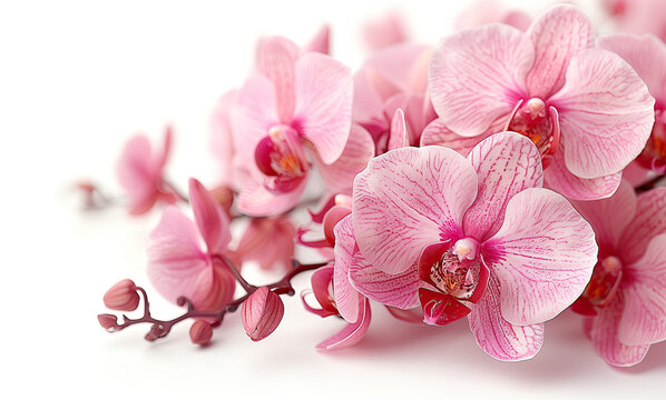 Beautiful orchid flowers on a white background