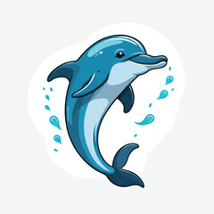 cute funny dolphin vector isolated