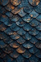 Fototapeta premium A detailed view of the intricate and textured pattern of a dragons skin, showcasing its unique scales and textures.