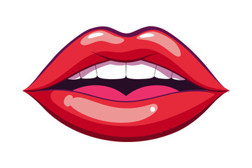 illustration of lips. red lips isolated.