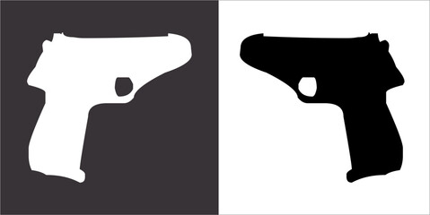 Illustration vector graphics of gun icon - obrazy, fototapety, plakaty