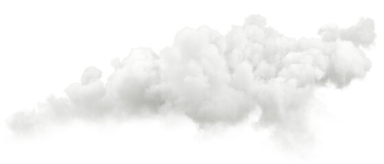 Fluffy steam cloudscape panoramic on transparent backgrounds 3d illustrations png - obrazy, fototapety, plakaty