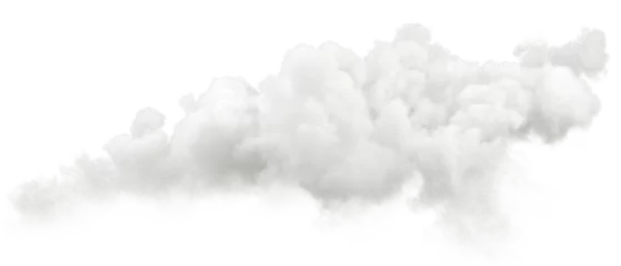 Fotobehang Fluffy steam cloudscape panoramic on transparent backgrounds 3d illustrations png © Krit