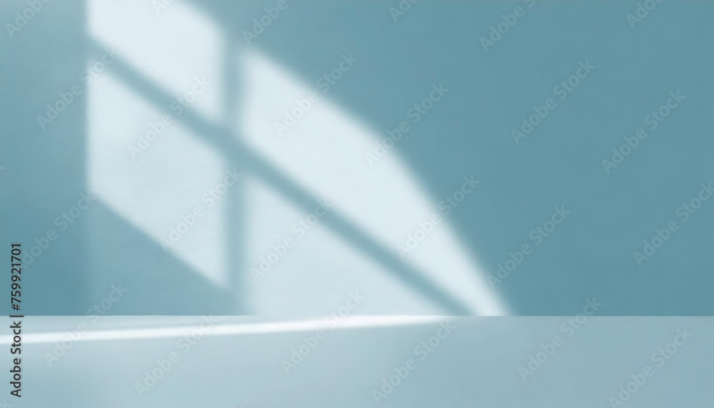 Aufkleber abstract minimal light grunge blue background for product presentation. shadow and light from window