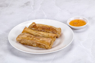 Traditional crispy fried stuffed springroll