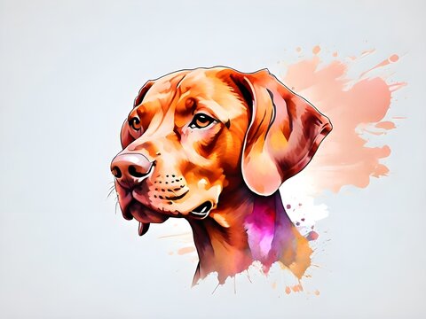 A watercolor painting of a dog. color splash, multicolor, Abstract digital art, paint splash, white background, vector illustration ai image 