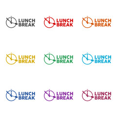 Lunch break icon isolated on white background. Set icons colorful