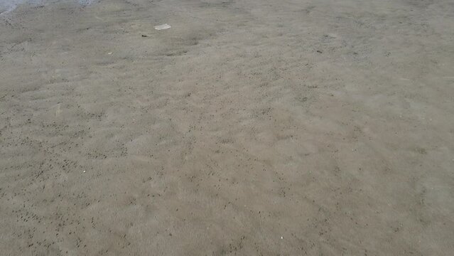 Beach in Jakarta, Indonesia, the water is not blue