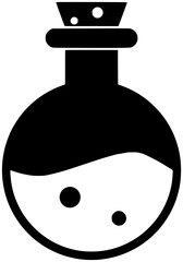 chemistry illustration research silhouette laboratory logo apparatus icon science outline equipment vial test experiment flask container tube analysis chemical shape lab biology liquid for vector