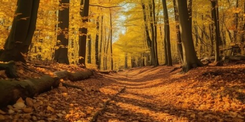 Autumn forest Bright colors Generative AI