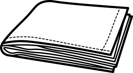 Fire Blanket Outline Illustration Vector