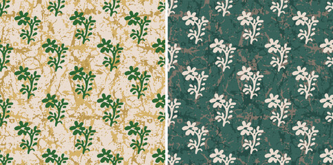 Digital Ajrakh seamless pattern. block print Pattern and batik print Background digital printing textile pattern. Kalamkari Block Print Seamless Pattern. EPS file format.