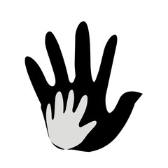 Caring hand logo, vector illustration
