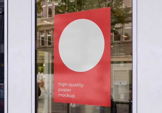 Street Outdoor Glued Poster Advertising Billboard Mockup Template