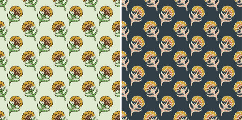 Digital Ajrakh seamless pattern. block print Pattern and batik print Background digital printing textile pattern. Kalamkari Block Print Seamless Pattern. EPS file format.