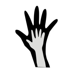 Caring hand logo, vector illustration