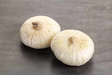Raw white onion heap isolated