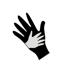 Caring hand logo, vector illustration