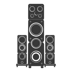Silhouette a Music speakers black color only