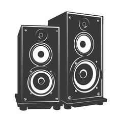 Silhouette a Music speakers black color only