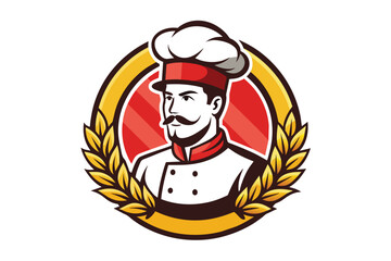 chef logo side vector design
