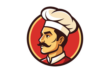 chef logo side vector design