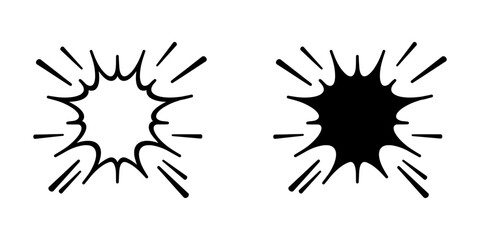 ofvs556 OutlineFilledVectorSign ofvs - explosion burst vector icon . splash sign . isolated transparent . black outline filled version . AI 10 / EPS 10 . g11899