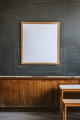 Blank white frame in a school board.