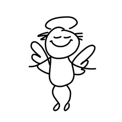 Angel and devil illustration outline