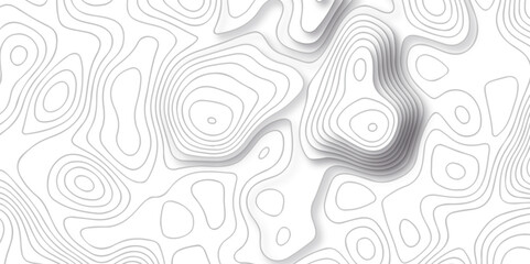 Topographic map background geographic line map with seamless ornament design. The black on white contours vector topography stylized height of the lines map.