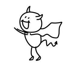 Angel and devil illustration outline