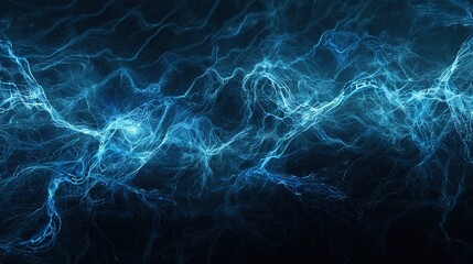 A digital depiction of a network resembling bioluminescent fibers, symbolizing energy, connectivity, and the flow of information, ideal for illustrating high-tech networking - obrazy, fototapety, plakaty