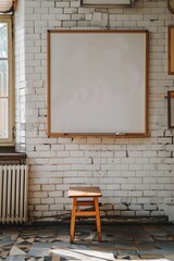 Blank white frame in a school board.