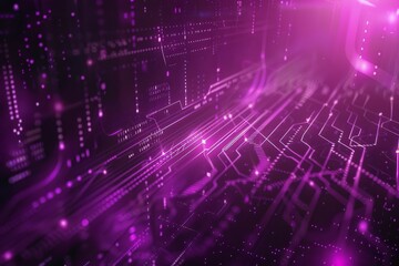 Obraz premium A background featuring purple and black colors with sharp lines and various dots creating a geometric pattern.