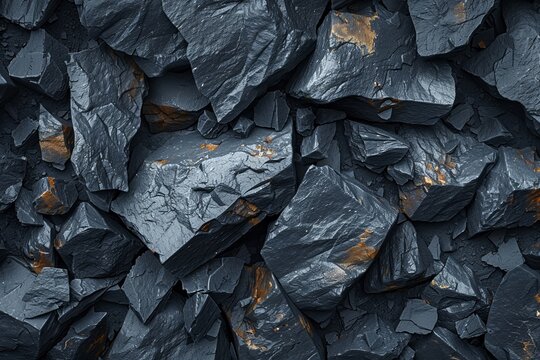 Experiment with contrasting shades and textures to depict the unique characteristics of hornfels in a digital composition, minimalist