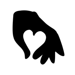 hand love silhouettes