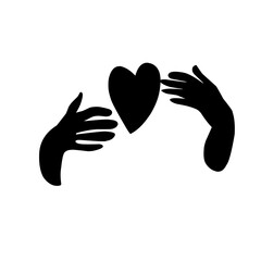 hand love silhouettes