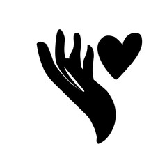hand love silhouettes