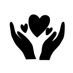 hand love silhouettes