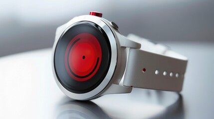 A smartwatch that not only tracks fitness but also predicts stress levels and offers real-time coping strategies, in a sleek design - obrazy, fototapety, plakaty