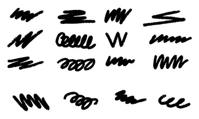 Obraz premium Set of different hand drawn vector strokes.