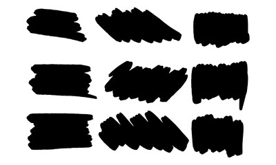 Set of different hand drawn vector strokes.
