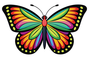 colorful butterfly black outline vector 