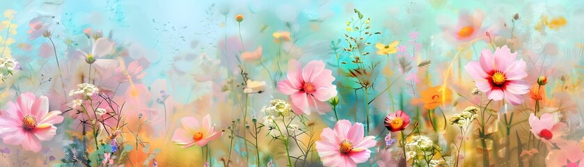 Abstract Floral Dream in Pastel Colors