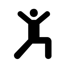 Minimalist simple silhouette of a person in yoga, meditation pose icon vector element illustration graphic design on a Transparent Background