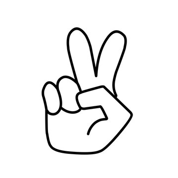 Hand gesture peace sign