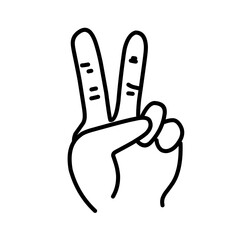 Hand gesture peace sign