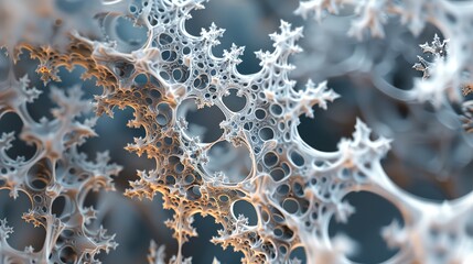A 3D abstract texture inspired by the fractal patterns found in nature, such as trees or snowflakes. UHD high resolution